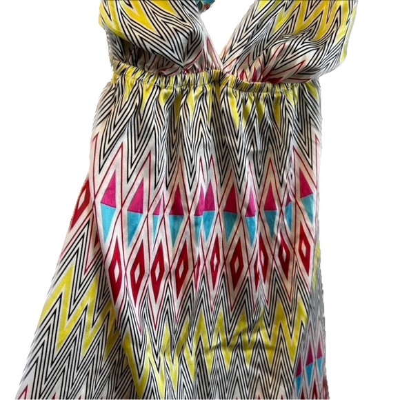 Common Thread silky satin, vintage print maxi sundress, like new, medium - Picture 5 of 10